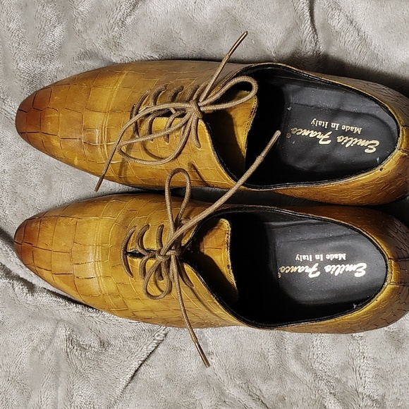 Emilio Franco Made In Italy Alligator embossed almond toe shoes main image 11